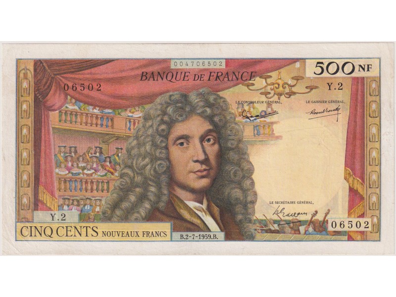 500 Nouveaux Francs MOLIÈRE FRANCE 1959 F 60.1