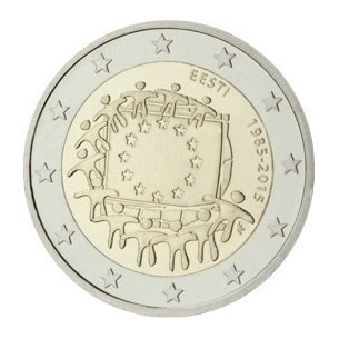 2 Euros Estonie 2015 Drapeau
