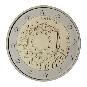 2 Euros Lettonie 2015 - 30 Ans du Drapeau Européen