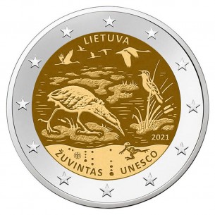 2 Euro LITUANIE 2021 - Réserve de biosphère de Zuvintas