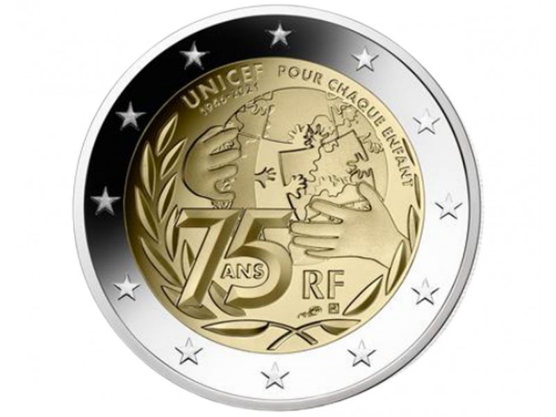Piece 2 Euro Rare Unicef 75 Ans Valeur