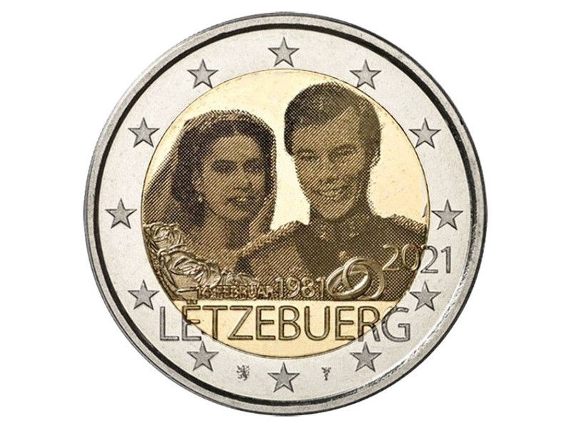 2 Euros Luxembourg 2021 - Mariage du Grand Duc Henri Version Hologramme