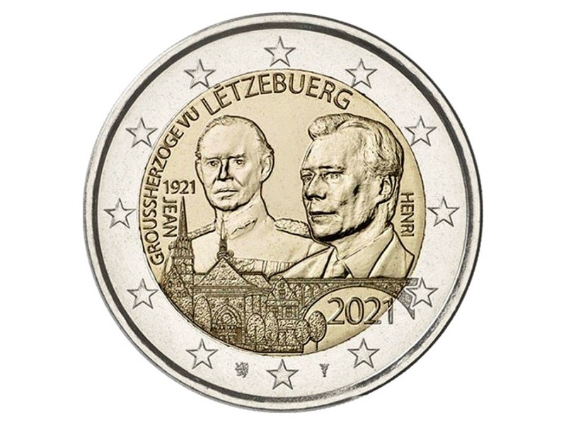 2 Euros Luxembourg 2021 Naissance du Grand-Duc Jean, Version classique