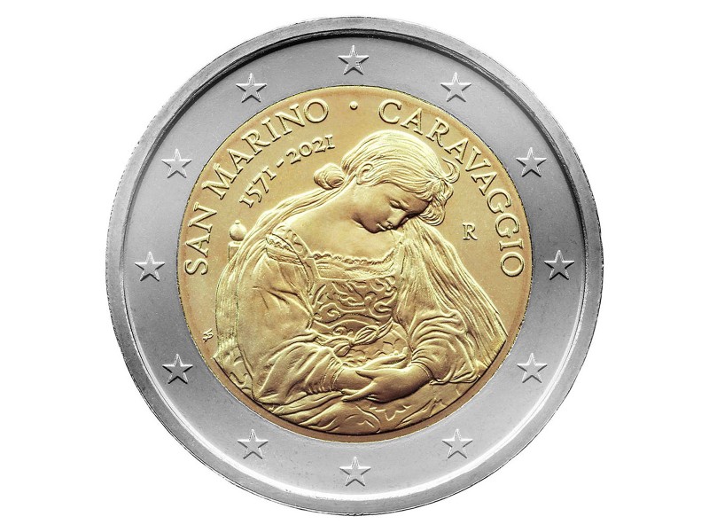 2 Euro SAINT-MARIN  2021 -450e anniversaire de la naissance du Caravaggio-horizondescollectionneurs.com