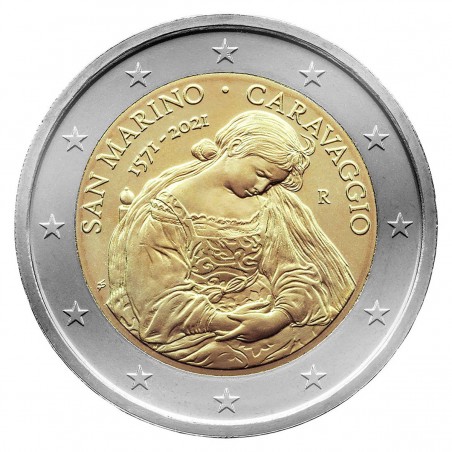 2 Euro SAINT-MARIN  2021 -450e anniversaire de la naissance du Caravaggio-horizondescollectionneurs.com