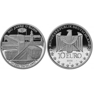 ALLEMAGNE-10 Euros 100 ans U Bahn 2002