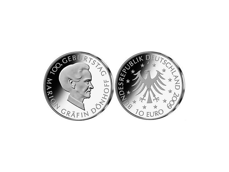 ALLEMAGNE 10 Euros 100ème Anniversaire Naissance de Marion Gräfin Dönhoff 2009