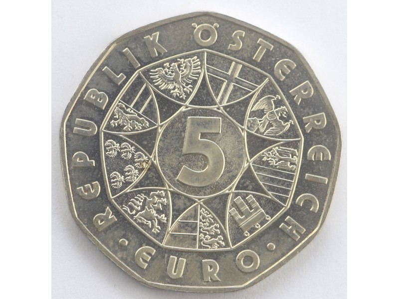 AUTRICHE 5 Euro -Centenaire de la naissance...