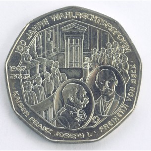 AUTRICHE 5 Euro Centenaire de la reforme du droit de vote...