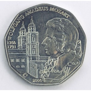 AUTRICHE 5 Euro 250ème Anniversaire de la naissance de Mozart 2006 Vienne