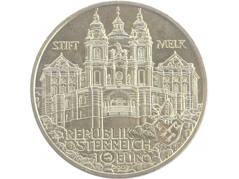 AUTRICHE 10 Euros -Abbaye de Melk 2007