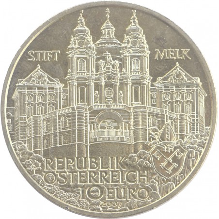 AUTRICHE 10 Euros -Abbaye de Melk 2007