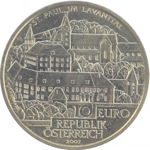 AUTRICHE 10 Euros - Abbaye Saint Paul du Lavanthal 2007