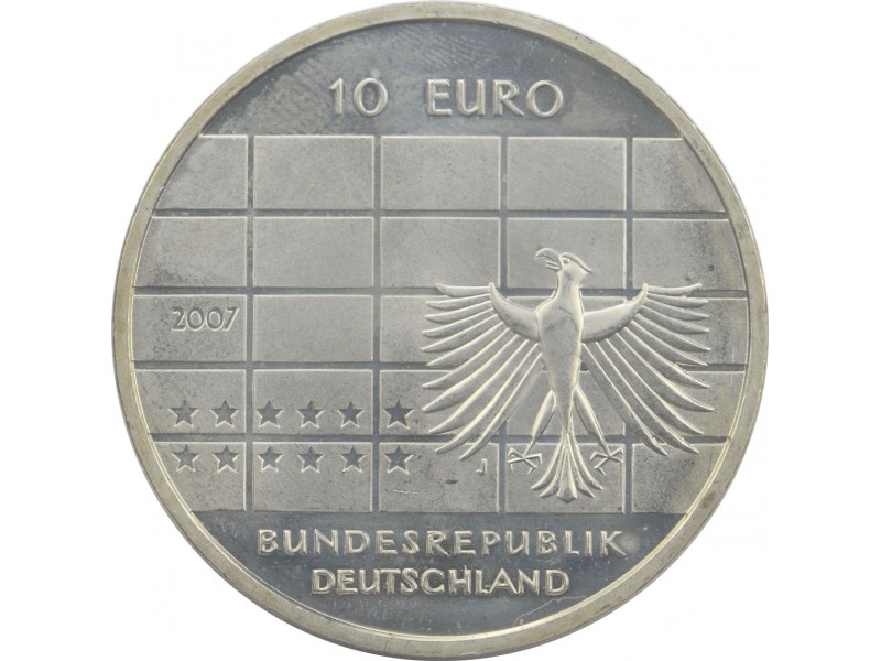 ALLEMAGNE-10 Euros Cinquantenaire de la banque Fédérale Allemande 2007