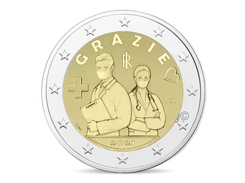 2 Euros ITALIE 2021 -GRAZIE, Merci...