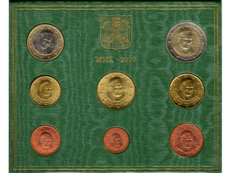 BU VATICAN, Série 8 Pièces 2010, Benoit XVI