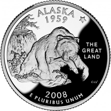 États -Unis D'Amérique 1/4 Dollar Alaska 2008 Atelier P