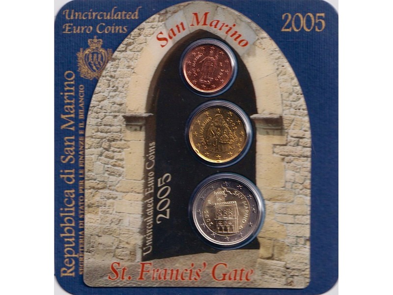 BU Coincard SAINT-MARIN 2005- 2 cts / 20 cts / 2 euro