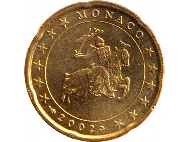 20 Centimes MONACO 2001 -Chevalier Grimaldi