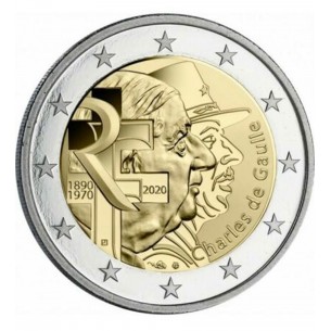 2 EUROS FRANCE 2020 -50e anniversaire de la mort du général de Gaulle et le 80e anniversaire de l'appel du 18 Juin