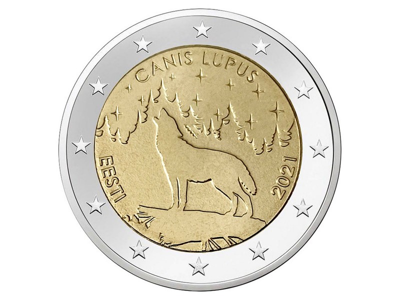 2 Euros ESTONIE 2021 - Le Loup