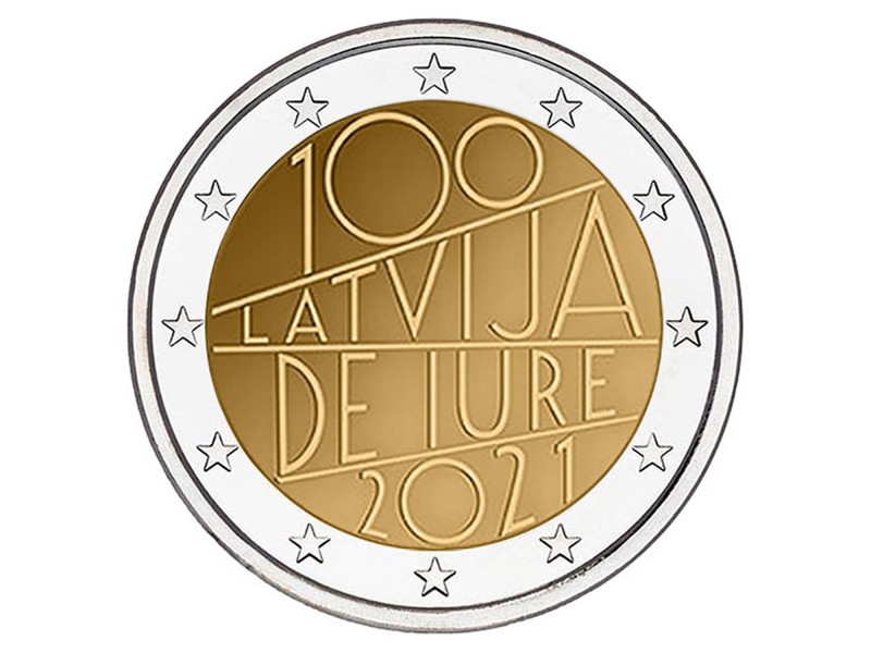 2 Euro LETTONIE 2021 - Reconnaissance de la république LETTONE