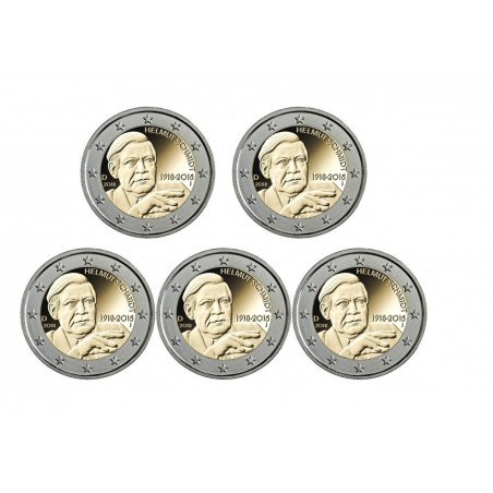 2 Euro Allemagne 2018- Helmut Schmidt. 5 ATELIERS ADFGJ