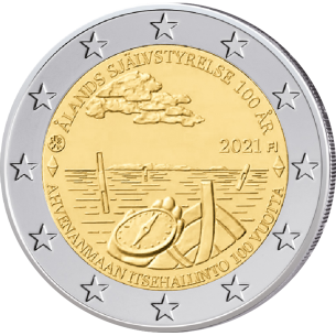 2 Euro FINLANDE 2021 -100 ans des Iles Aland