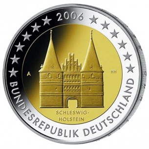 2 Euro Allemagne 2006-Porte de la ville Lubeck 2006 À 2023