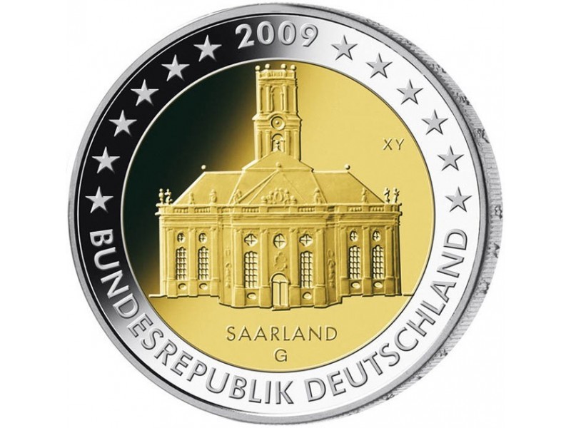 2 Euro Allemagne 2009- Église Saint Ludwig de la Sarre-horizondescollectionneurs.com