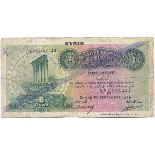 1 Livre  SYRIE 1939  P.40e  TB/F