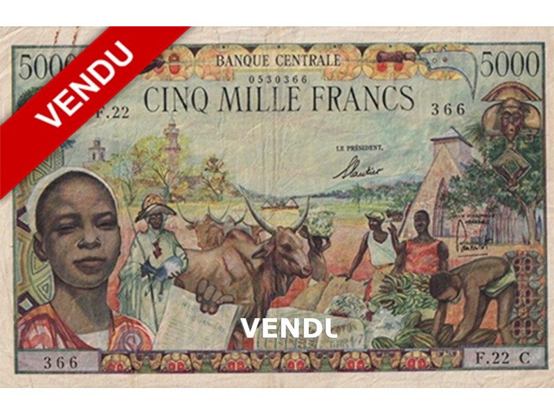 5000 Francs ÉTATS DE L'AFRIQUE ÉQUATORIALE (1963 )P.6c