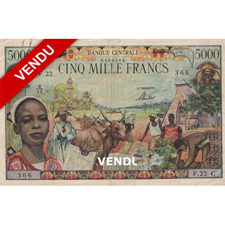 5000 Francs ÉTATS DE L'AFRIQUE ÉQUATORIALE (1963 )P.6c