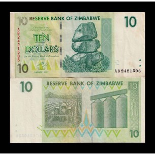 10 Dollars ZIMBABWE 2007 P.67