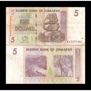 5 Dollars ZIMBABWE 2007 P.66