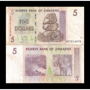 5 Dollars ZIMBABWE 2007 P.66