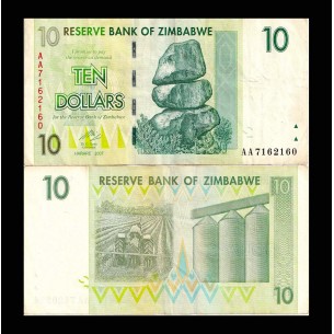 10 Dollars ZIMBABWE 2007 P.67