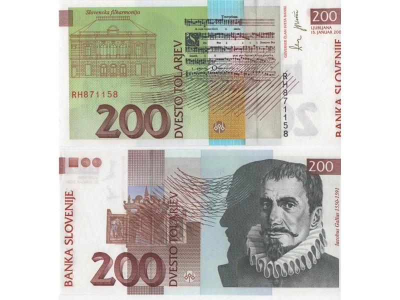 200 Tolarjev Slovénie P.15c BILLET/NOTE NEUF/UNC