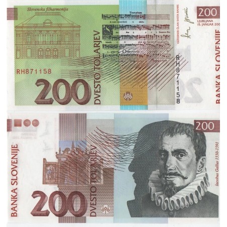 200 Tolarjev Slovénie P.15c BILLET/NOTE NEUF/UNC