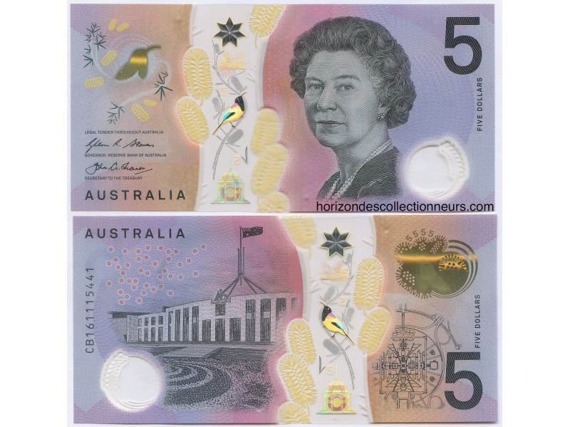 5  Dollars  AUSTRALIE 2016 PNEW billet /note  Neuf/Unc