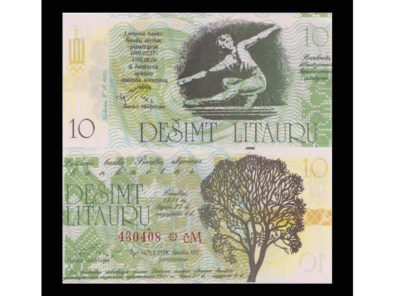 10 Litauru LITUANIE 1991