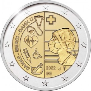 2 Euros BELGIQUE 2022, Hommage aux soignants pendant le...
