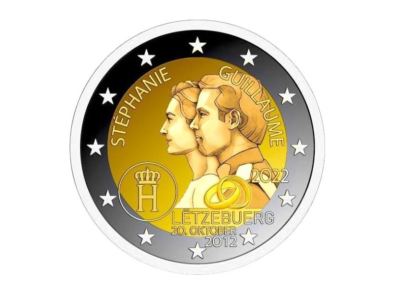 2 Euros LUXEMBOURG 2022 Mariage du grand-duc
