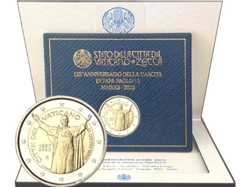 BU VATICAN, 2 Euros 2022, Pape Paul VI