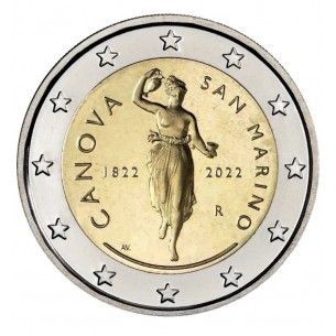 2 Euros SAINT-MARIN 2022 BU - Bicentenaire de la mort d'Antonio Canova 2