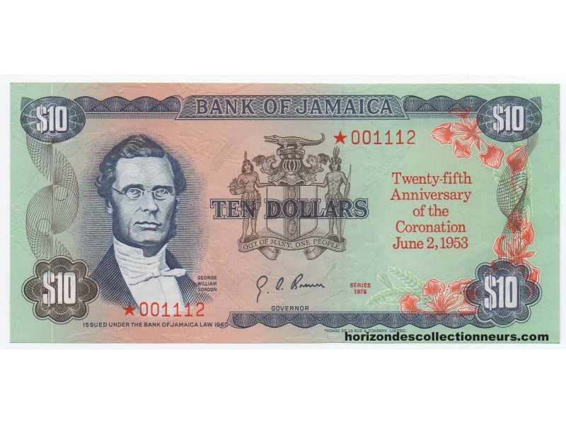 10 Dollars JAMAÏQUE 1978 P.CS03