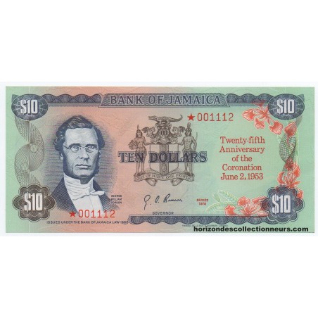 10 Dollars JAMAÏQUE 1978 P.CS03