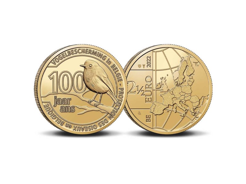 2,5 Euros BELGIQUE 2022 - 100 ans de protection des oiseaux