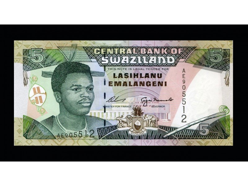 5  Emalangeni SWAZILAND 1990 P.19a