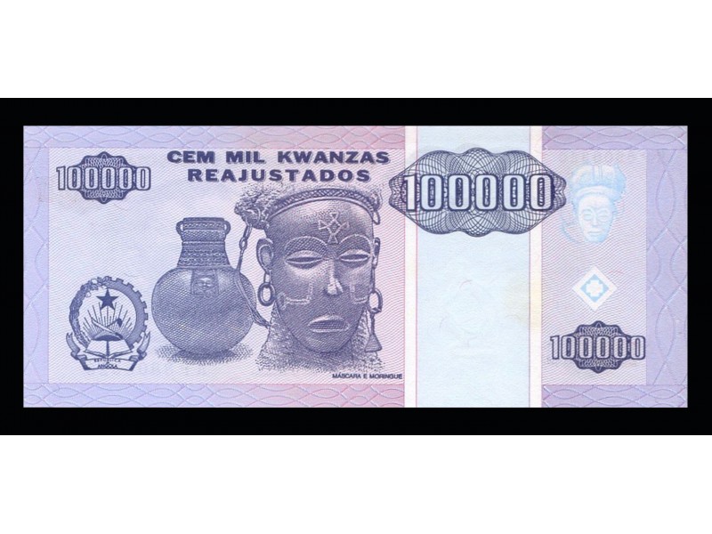 100000 Kwanzas Reajustados ANGOLA 1995 P.139